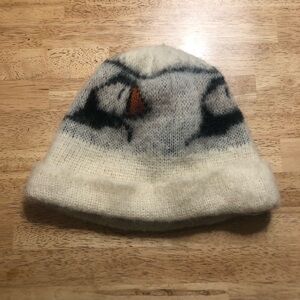 Adults Icelandic Wool Puffin Winter Hat/ Toque - Fits like an adult size M/L